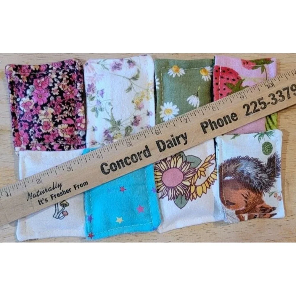 8 pc Handmade Small Catnip Filled Cat Toys Flannel Fabric Kitten Kitty Floral